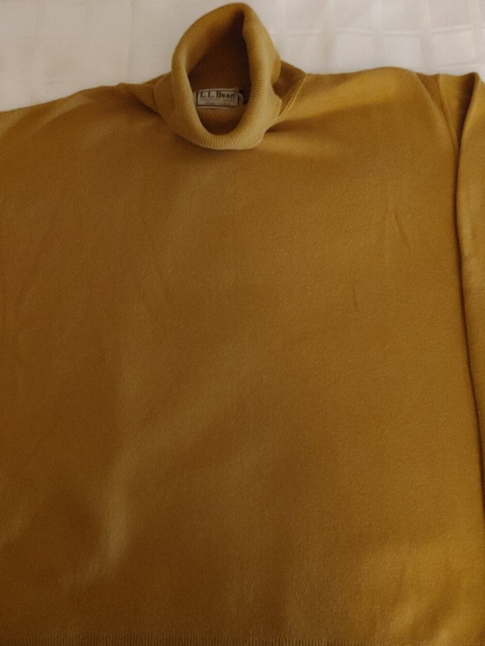 Vintage LL Bean Long-Sleeved Mustard Colored Turtleneck Sweater
